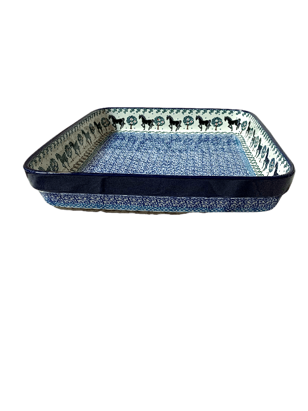 Ovenschaal met paarden. Te koop via the Blue Meadow